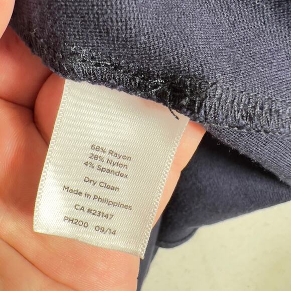 Talbots A-Line Dress Woman's 8 Peasant Rear Zip Just Above Knee ~37" L Navy Blue - Picture 9 of 11